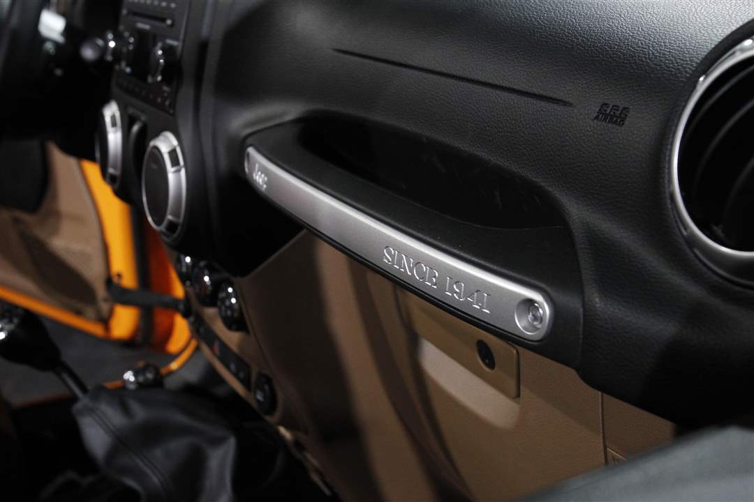 The-inside-of-the-Jeep-Rubicon-has-Jeep-since-1941-inscribed-in-the-passengers-front-seat