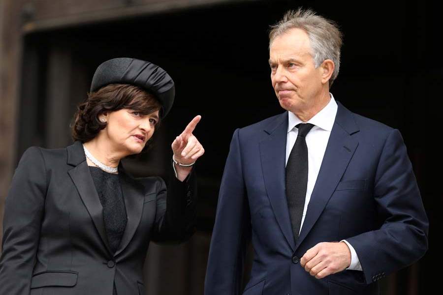 Britain-Thatcher-Funeral-blair-and-wife