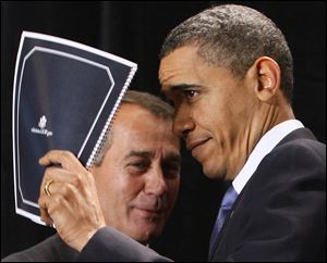 Former President Barack Obama and then-Speaker of the House John Boehner sparred over the War Powers Act in 2011.