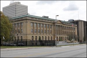 The West-facing side of the U.S. District Courthouse, located at 1716 Spielbusch Ave. in downtown Toledo is pictured.