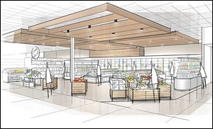 This image provided by Target Corp. shows a rendering of an area of a redesigned Target store.