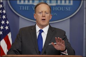 White House press secretary Sean Spicer speaks during the daily press briefing at the White House in Washington.