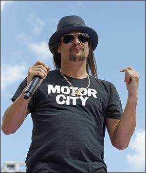 Kid Rock opens at Little Caesars Arena, Detroit's new sports arena, Tuesday night after two months of teasing a potential Republican run for U.S. Senate in Michigan. 