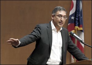 Former Acting U.S. Solicitor General Neal Katyal speaks during the 17th annual Maryse and Ramzy Mikhail Memorial Lecture at the University of Toledo MacQuade Law Center.