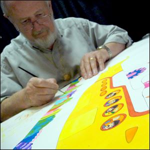 Ron Campbell painting Beatles key art.