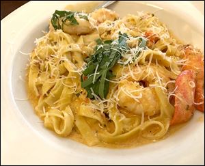 Shrimp and lobster fettuccine at The Common Grill in Chelsea, Mich.