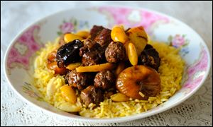 Ottoman Lamb with Saffron and Rosewater Rice Pilaf Wednesday, December 27, 2017, in Toledo, Ohio.
