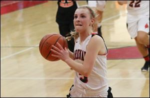Taylor Besgrove, shown in a game last season, scored 21 points for Cardinal Stritch, which knocked off TAAC-leading Maumee Valley Country Day.