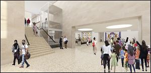 Proposed lower lobby entrance to the Toledo Museum of Art. Image courtesy of Beyer Blinder Belle.  Renovations and changes at the Toledo Museum of Art. Provided photos.