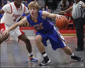 Findlay's Ryan Nunn, shown in a game last season, scored 18 points in a 43-33 win over Central Catholic on Tuesday.