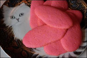 2nd annual National Cat Lady Day. Langues de Chat (Cat Tongue Cookies) with a Cat-puccino.