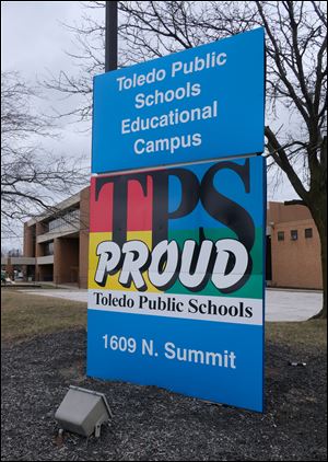 A Toledo Public Schools sign.