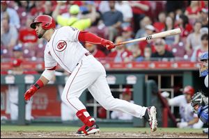 Cincinnati's Eugenio Suarez, a former Mud Hen, has taken over the third base job with the Reds.