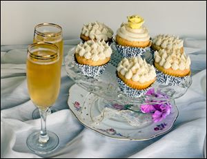 Lemon Elderflower Cupcakes with Buttercream Frosting.   