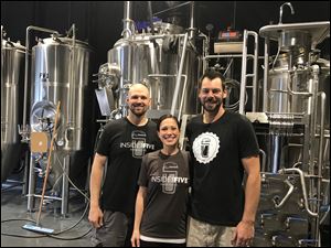 Chris Morris, Katie Fields, and Brandon Fields, who are opening Five Brewing, located at 5703 Main St., Sylvania. 