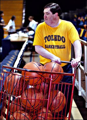 University of Toledo basketball ‘Head Ball Boy’ Bobby Graney during a practice.
